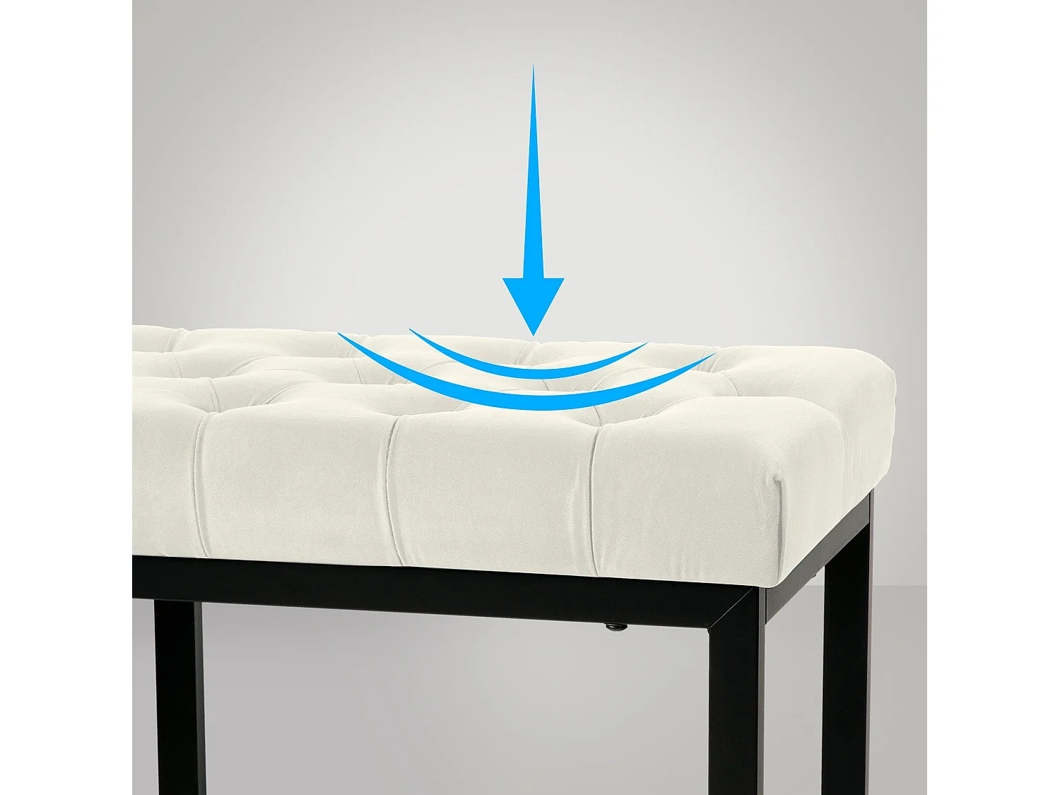 Banquette banc bout de métal crème 120 x 37 x 42 cm 10_0003667