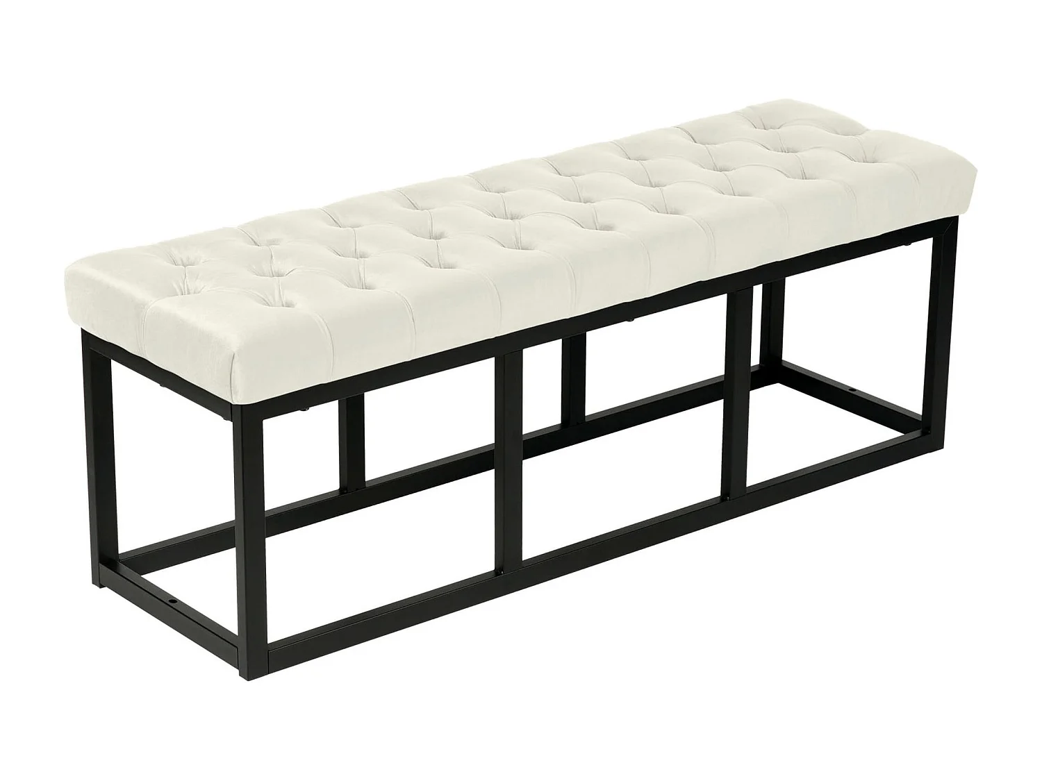 Banquette banc bout de métal crème 120 x 37 x 42 cm 10_0003667