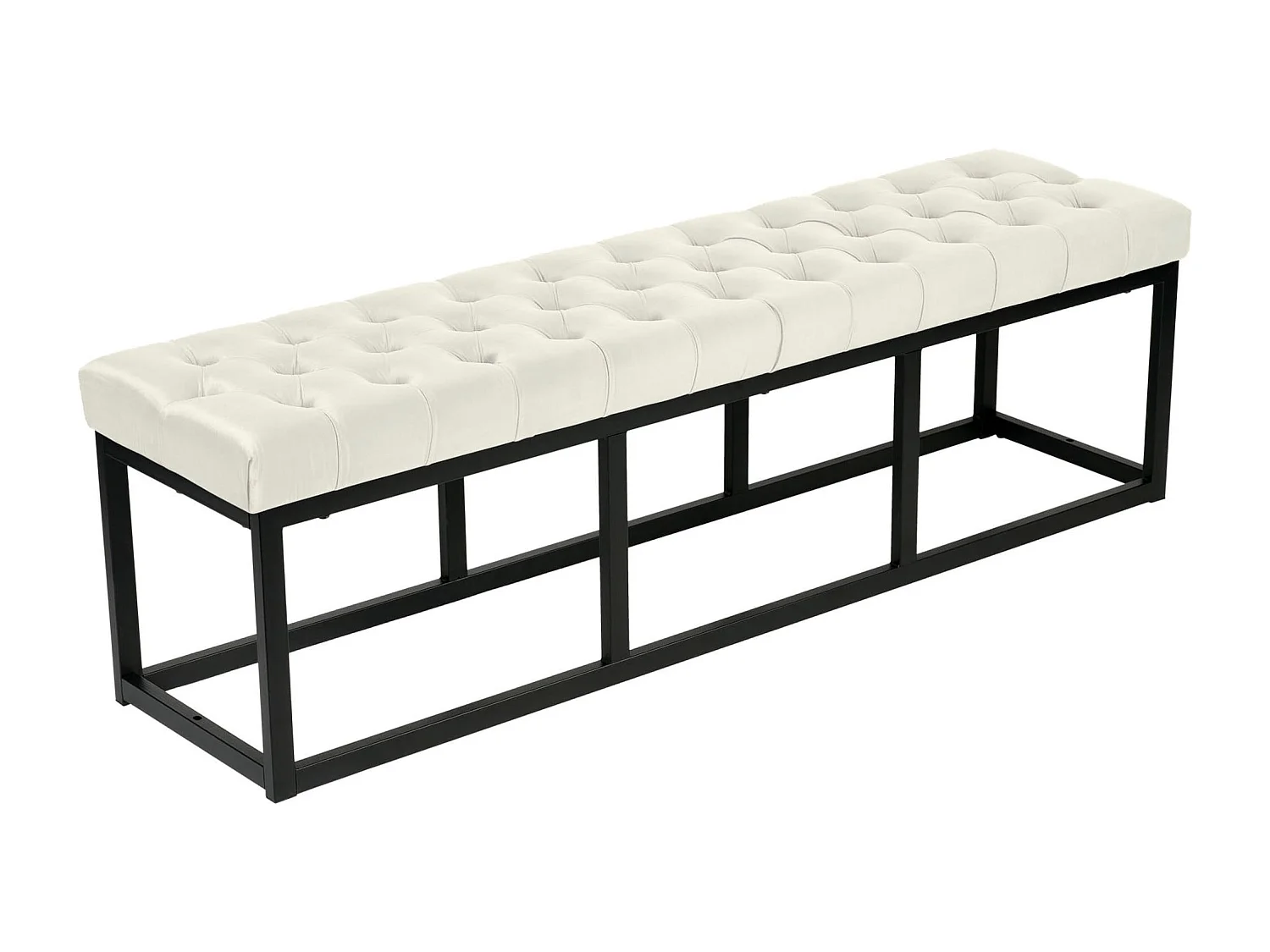 Banquette banc bout de métal crème 120 x 37 x 42 cm 10_0003669