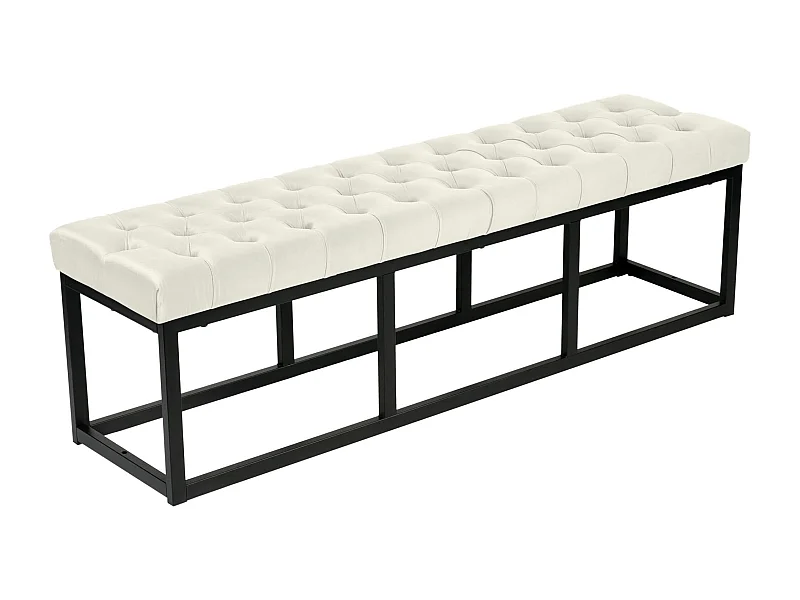 Banquette banc bout de métal crème 120 x 37 x 42 cm 10_0003669