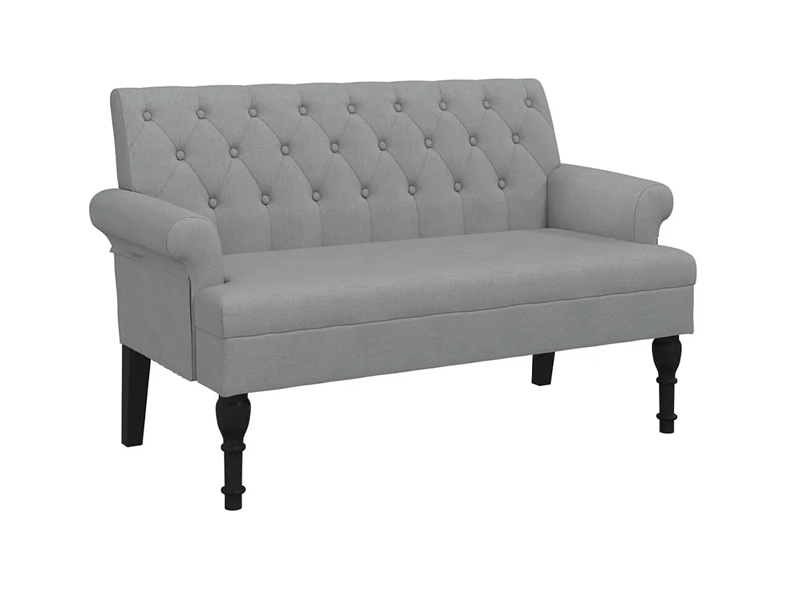 Banquette banc avec dossier tissu grise 120 x 62 x 75.5 cm DEC024646