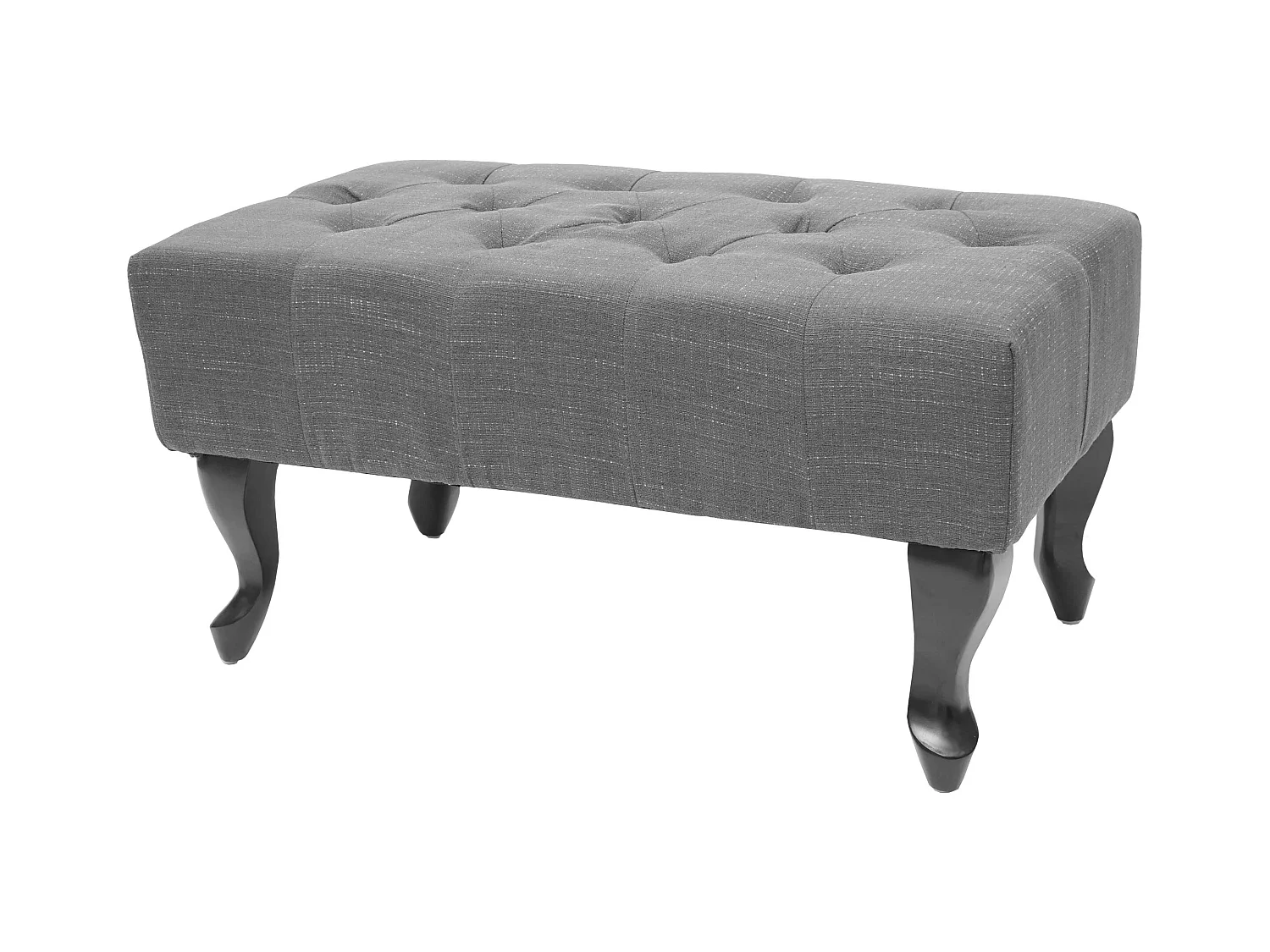 Tabouret repose-pieds Chesterfield capitonné tissu grise 77 x 47 x 39 cm 04_0003732