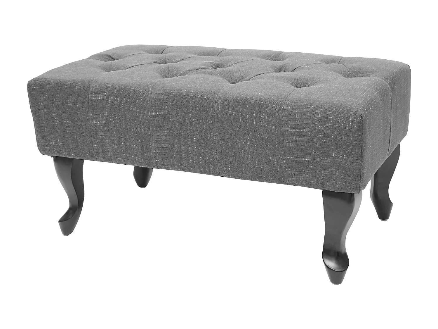 Tabouret repose-pieds Chesterfield capitonné tissu grise 77 x 47 x 39 cm 04_0003732