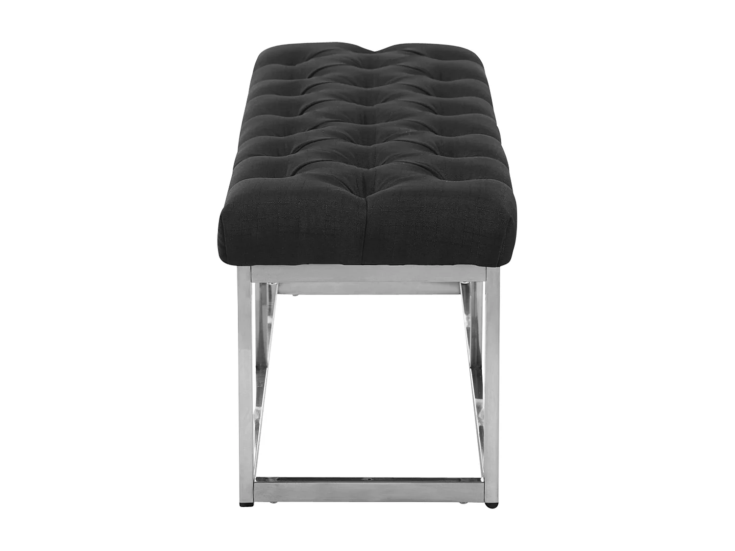 Banquette banc capitonné rembourré argenté 150 x 38 x 46 cm 10_0003647