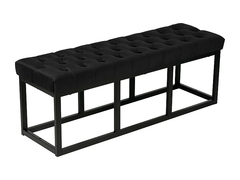 Banquette capitonné bout de métal argentée 120 x 37 x 42 cm BAN10109
