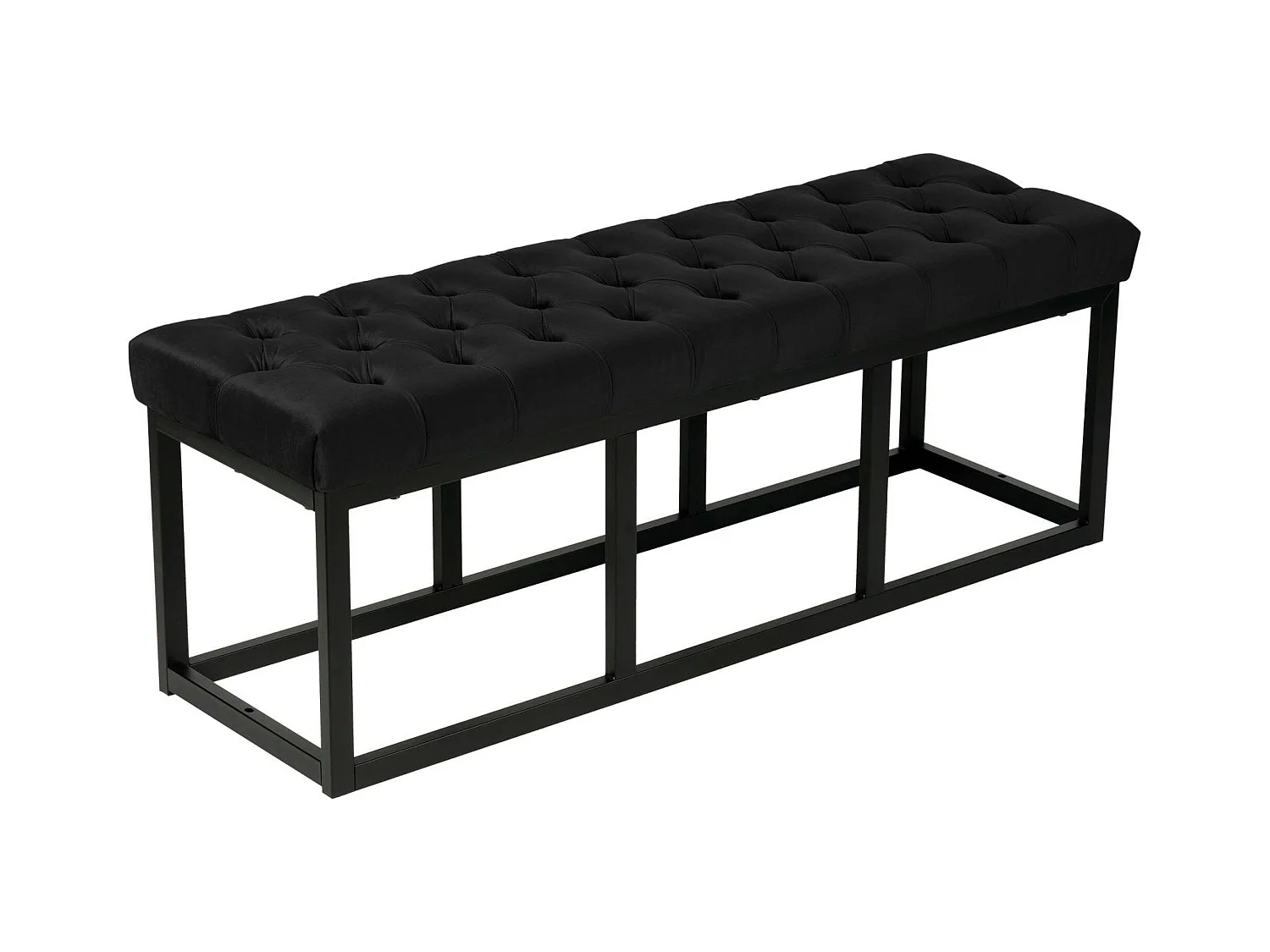 Banquette capitonné bout de métal argentée 120 x 37 x 42 cm BAN10109