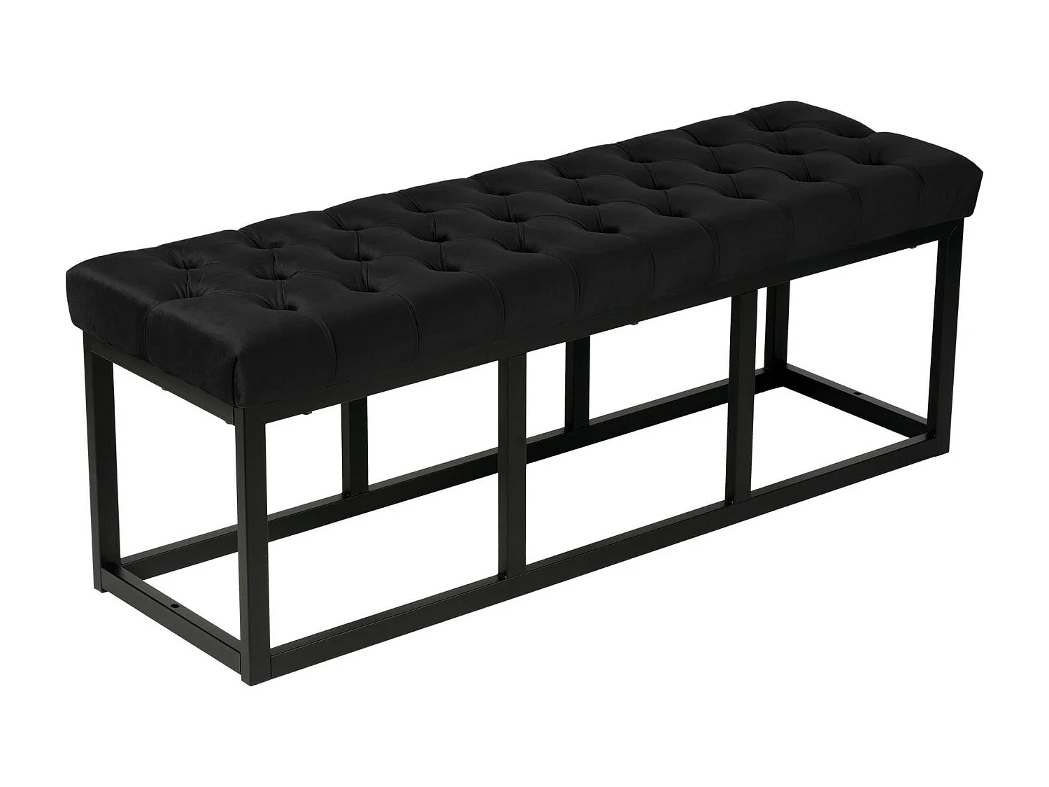 Banquette capitonné bout de métal argentée 120 x 37 x 42 cm BAN10109
