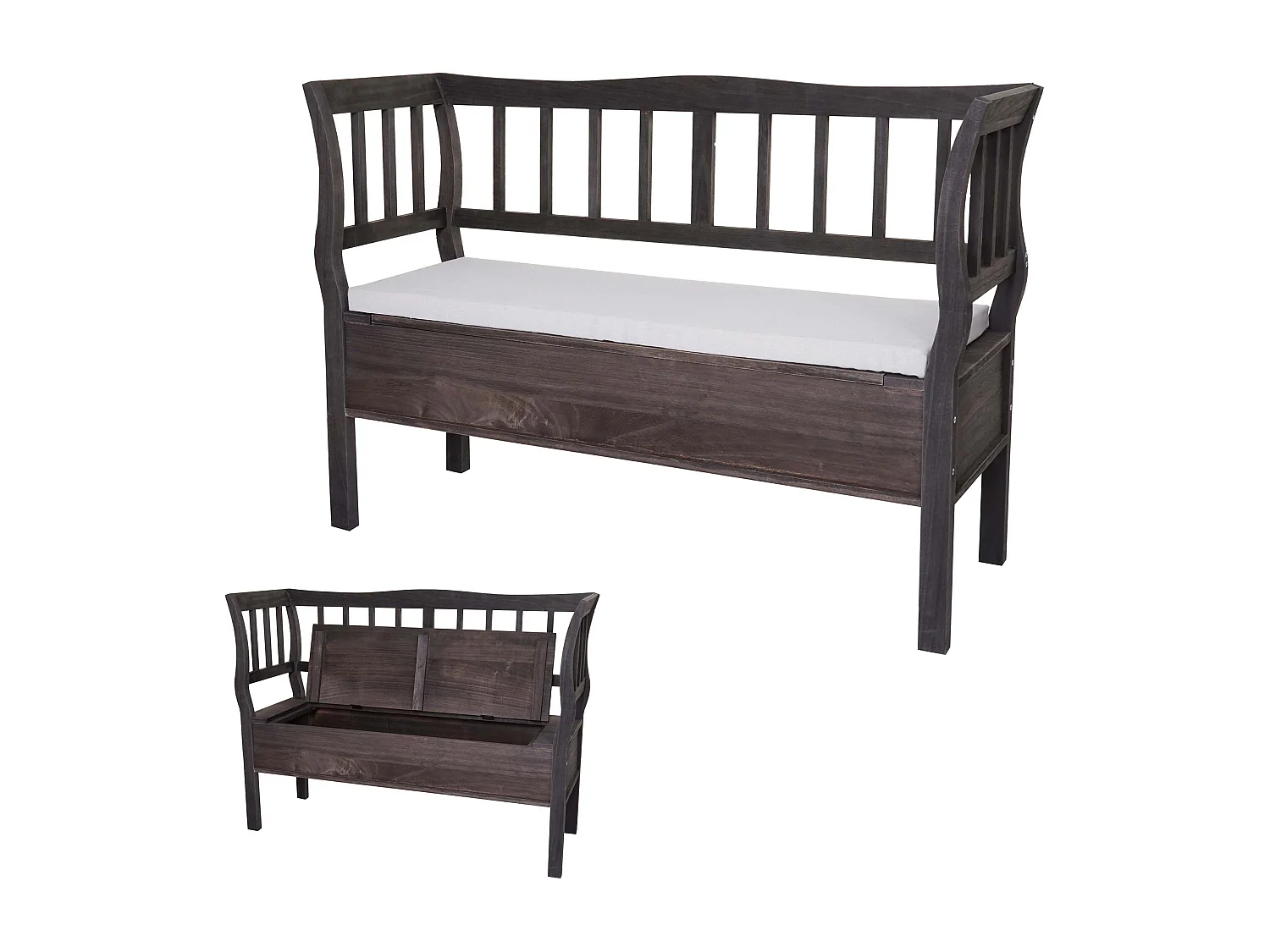 Banc avec espace de bois marron 46 x 40 x 121 cm 04_0005870