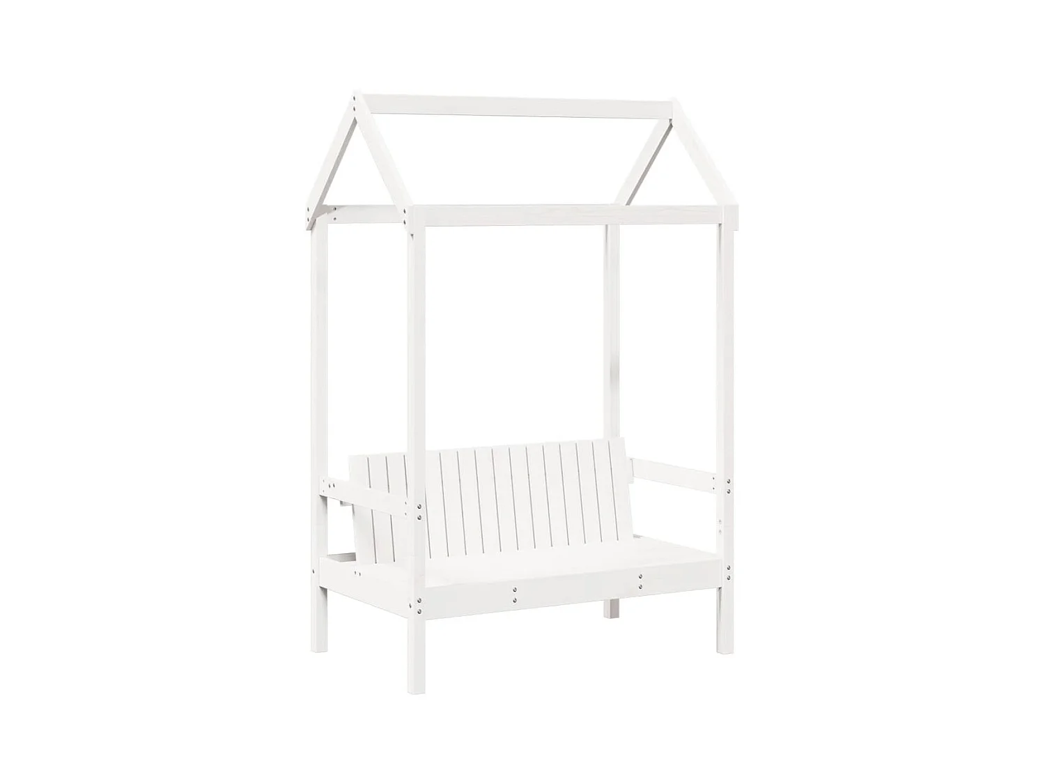 Banquette banc avec toit bois blanche 117.5 x 70 x 176.5 cm DEC024664