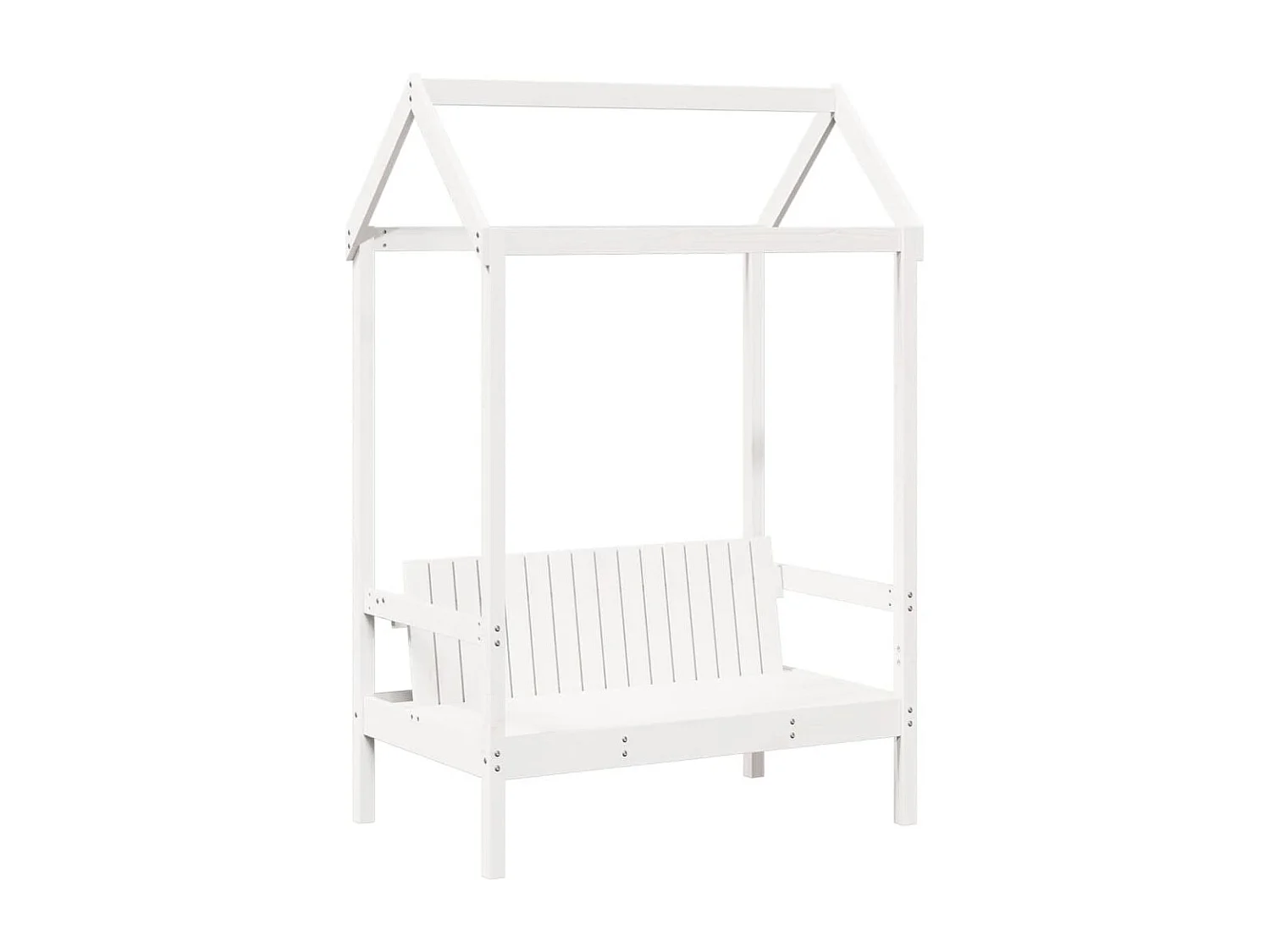 Banquette banc avec toit bois blanche 117.5 x 70 x 176.5 cm DEC024664