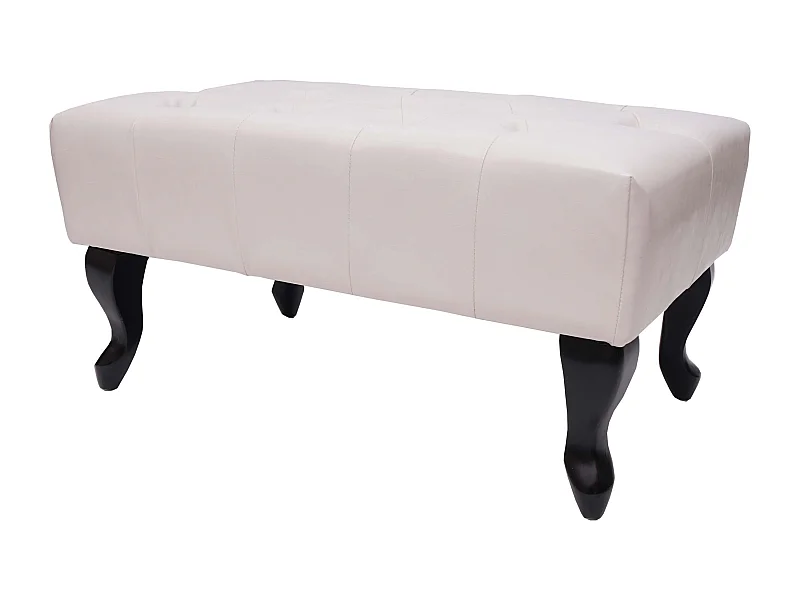 Tabouret repose-pieds Ottoman Chesterfield PVC crème 77 x 47 x 39 cm 04_0003737