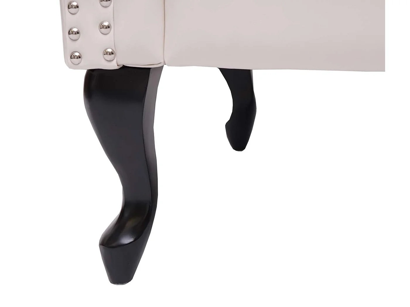 Tabouret repose-pieds Ottoman Chesterfield PVC crème 77 x 47 x 39 cm 04_0003737