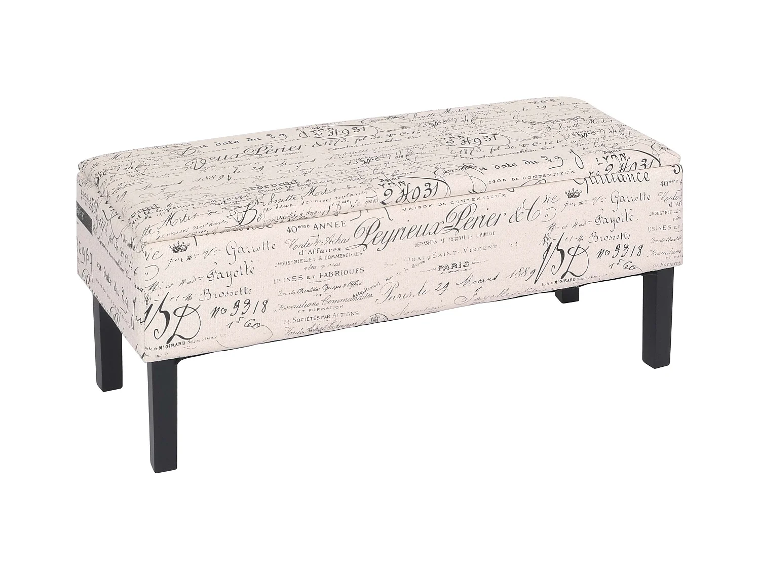 Banc banquette coffre de tissu crème 38 x 25 x 97 cm 04_0005825