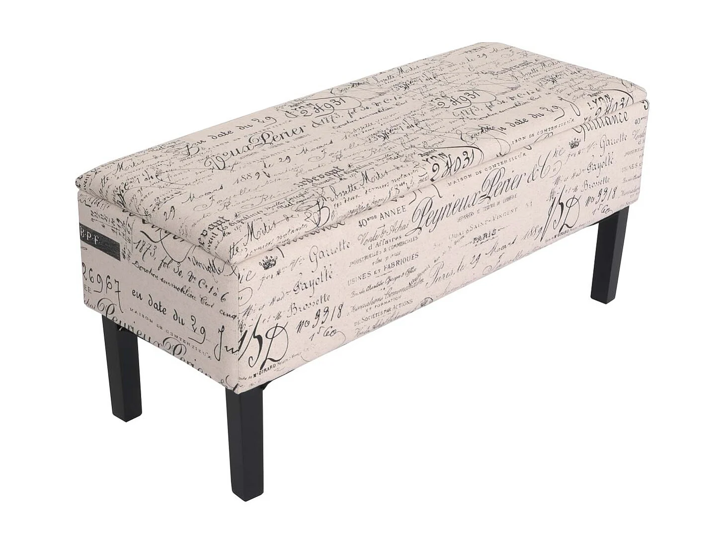 Banc banquette coffre de tissu crème 38 x 25 x 97 cm 04_0005825