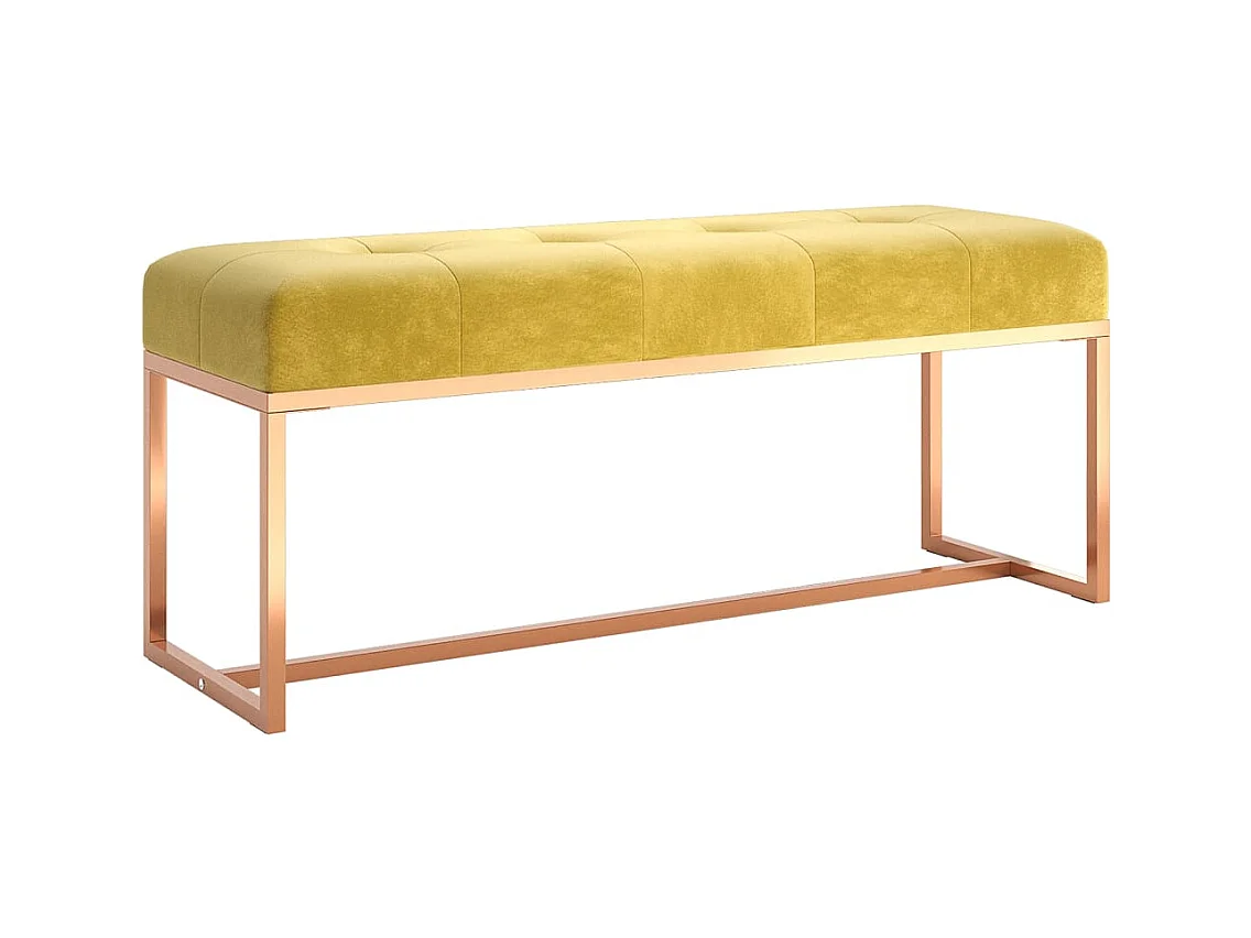 Banc banquette bout de métal jaune 110 x 36 x 45 cm DEC024813
