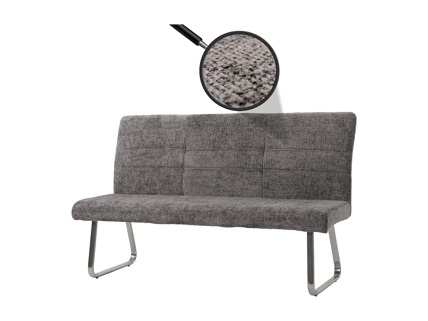 Banc canapé de salle argenté 65 x 33 x 163 cm 04_0005816