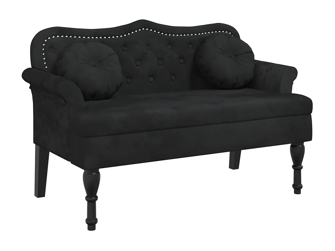 Banquette banc canapé avec noire 120.5 x 65 x 75 cm DEC024634