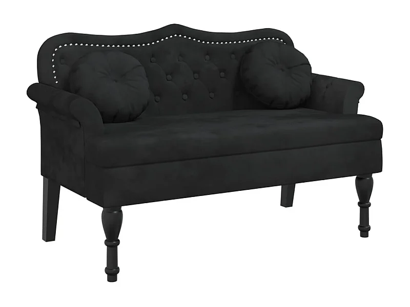Banquette banc canapé avec noire 120.5 x 65 x 75 cm DEC024634