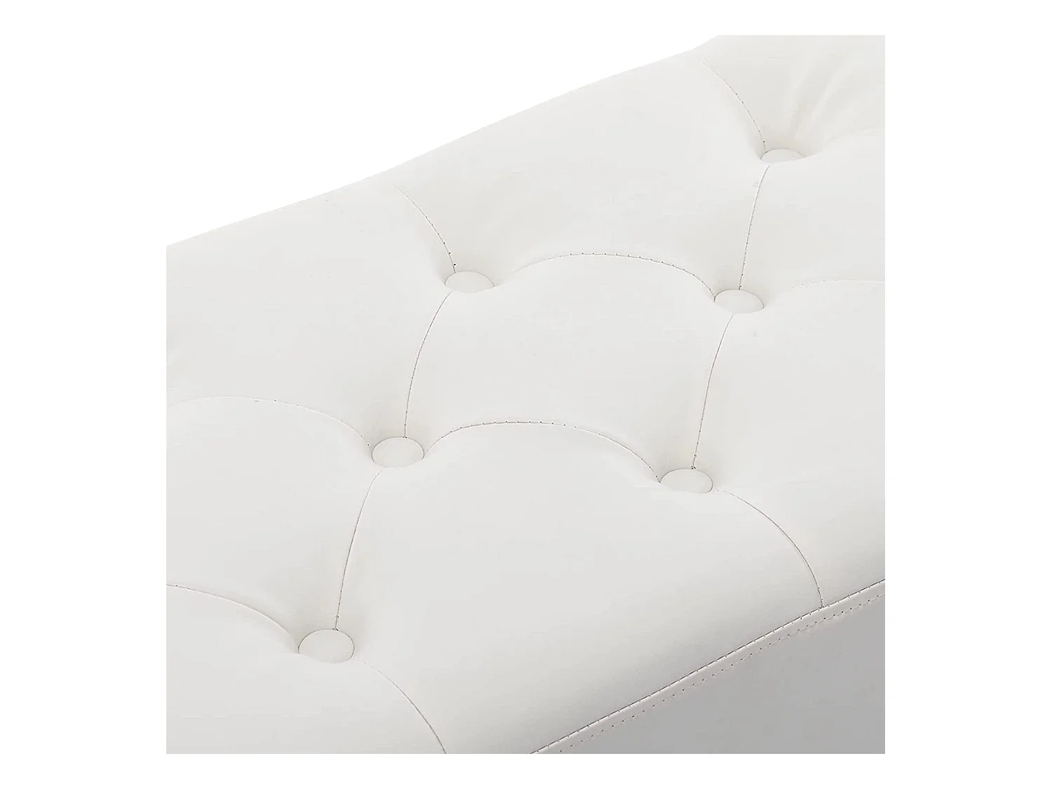 Banc banquette rembourré capitonné métal argenté 113 x 37 x 42 cm BAN09012