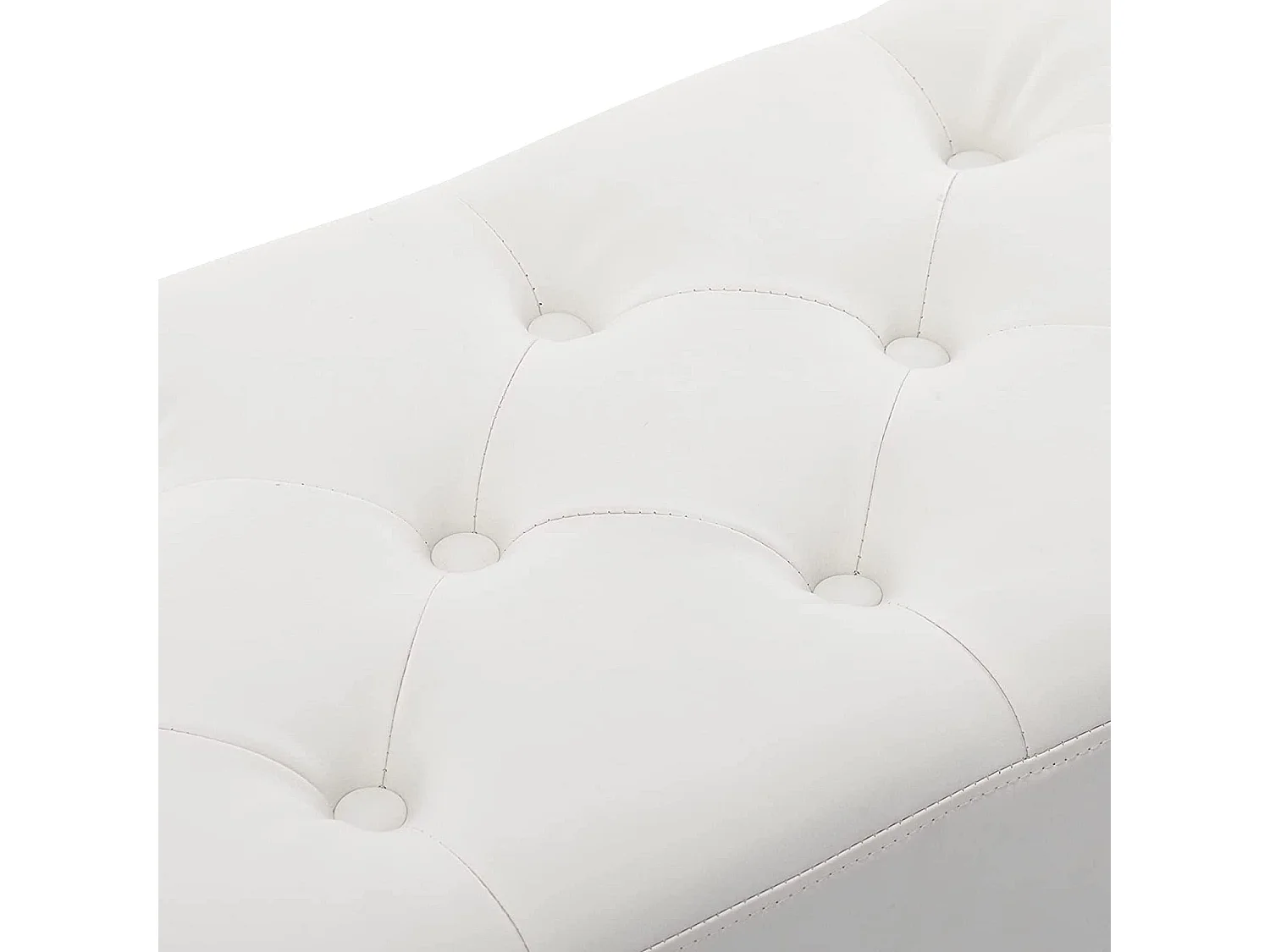 Banc banquette rembourré capitonné métal argenté 113 x 37 x 42 cm BAN09012