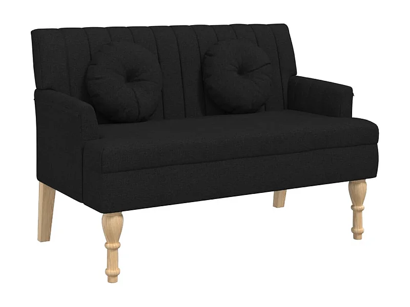 Banc canapé avec coussins tissu noire 113 x 64.5 x 75.5 cm DEC024633