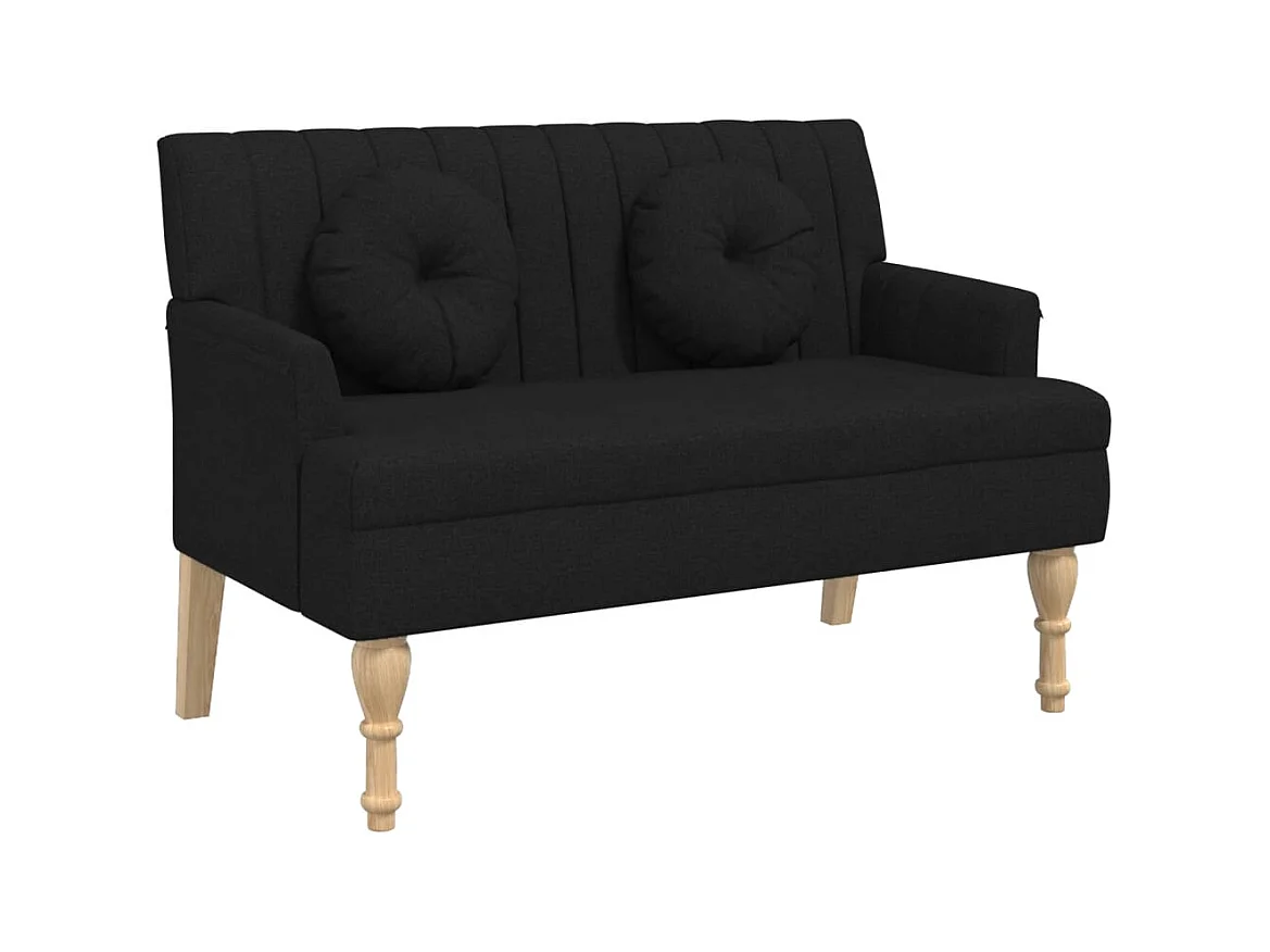 Banc canapé avec coussins tissu noire 113 x 64.5 x 75.5 cm DEC024633