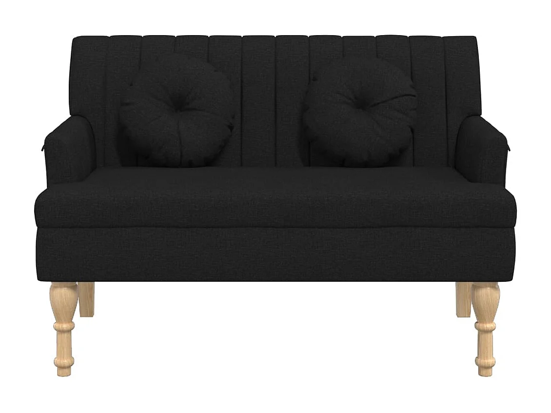 Banc canapé avec coussins tissu noire 113 x 64.5 x 75.5 cm DEC024633