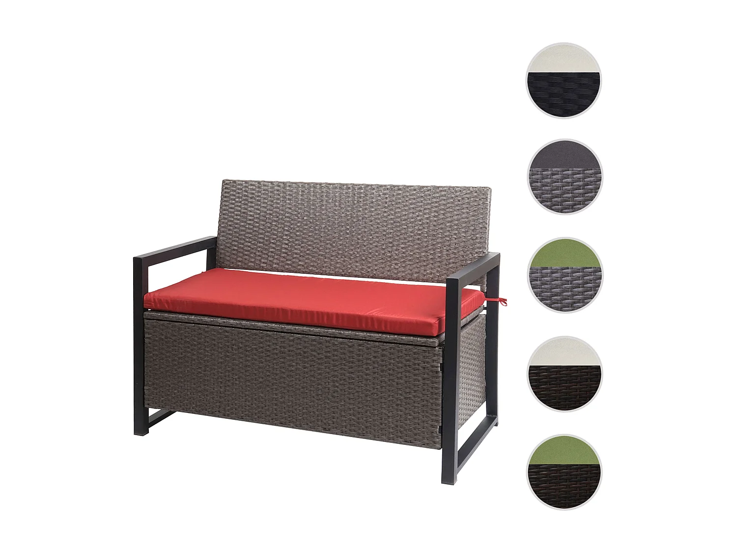 Banc 2 places en grise 67 x 21 x 112 cm 04_0005796