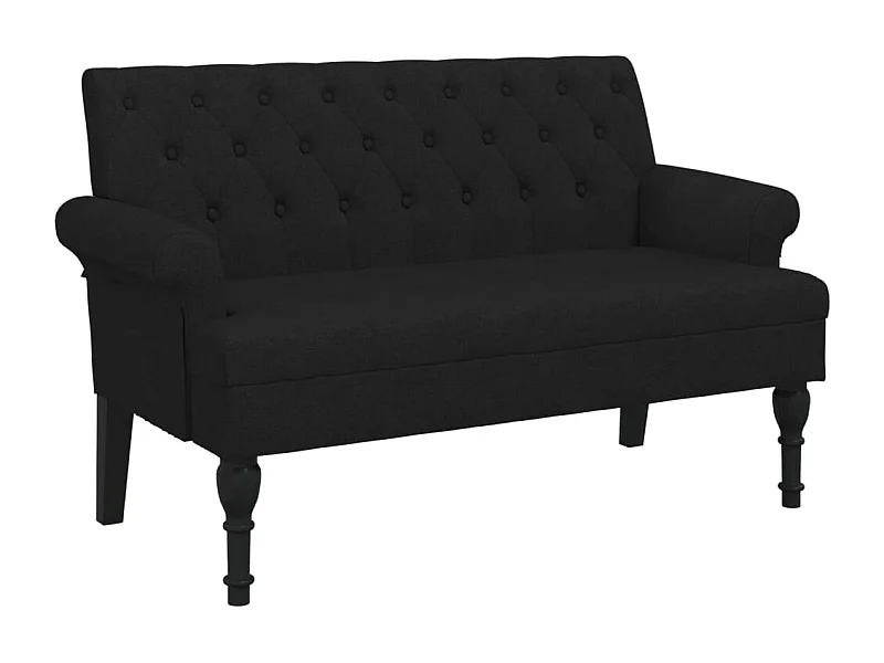 Banquette banc avec dossier tissu noire 120 x 62 x 75.5 cm DEC024657