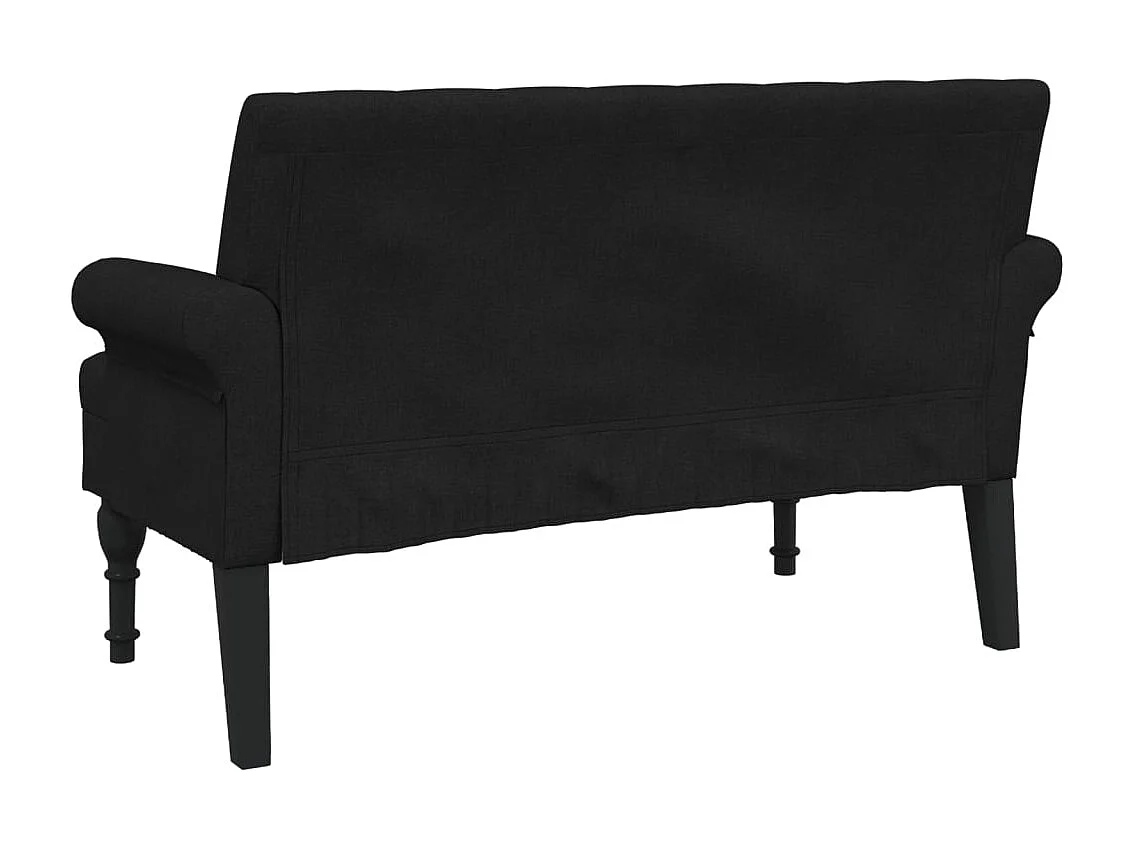 Banquette banc avec dossier tissu noire 120 x 62 x 75.5 cm DEC024657
