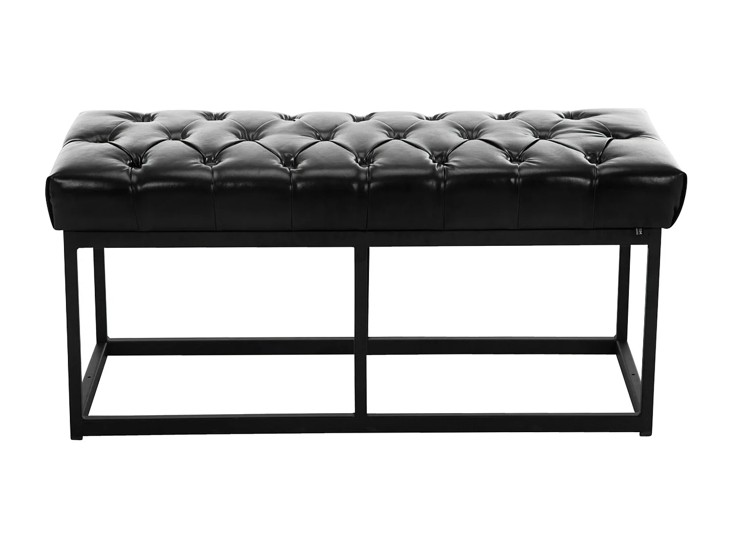 Banquette banc capitonné rembourré métal argentée 100 x 38 x 46 cm 10_0003629