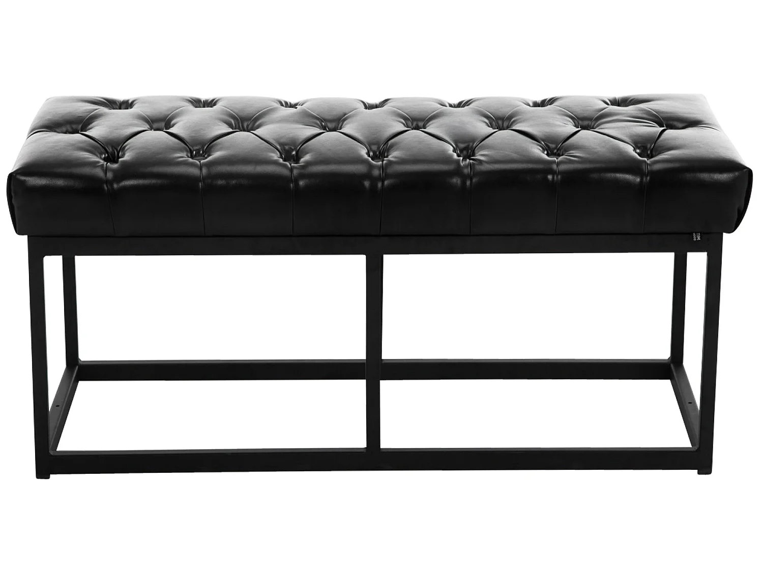 Banquette banc capitonné rembourré métal argentée 100 x 38 x 46 cm 10_0003629