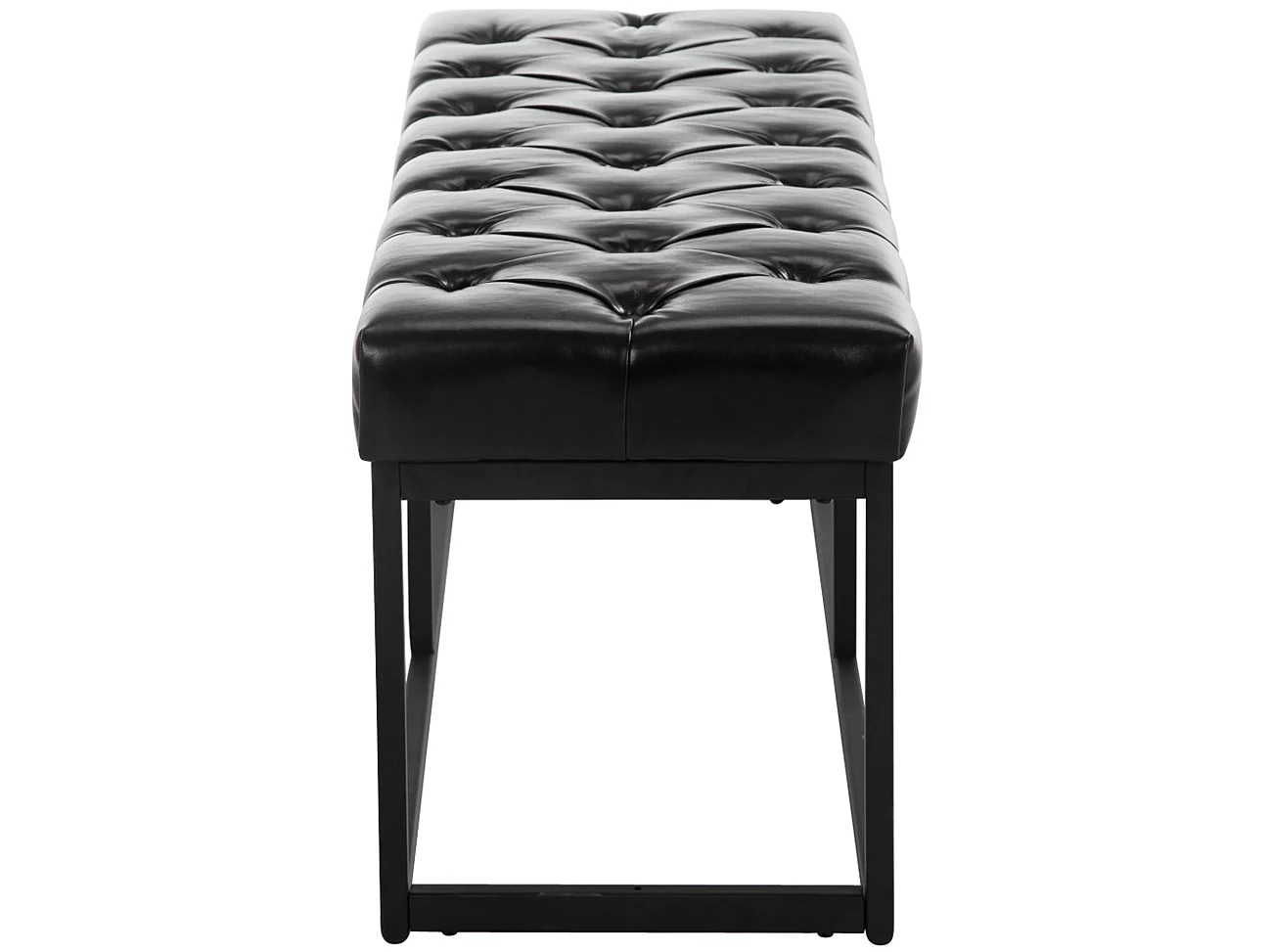 Banquette banc capitonné rembourré métal argentée 100 x 38 x 46 cm 10_0003629