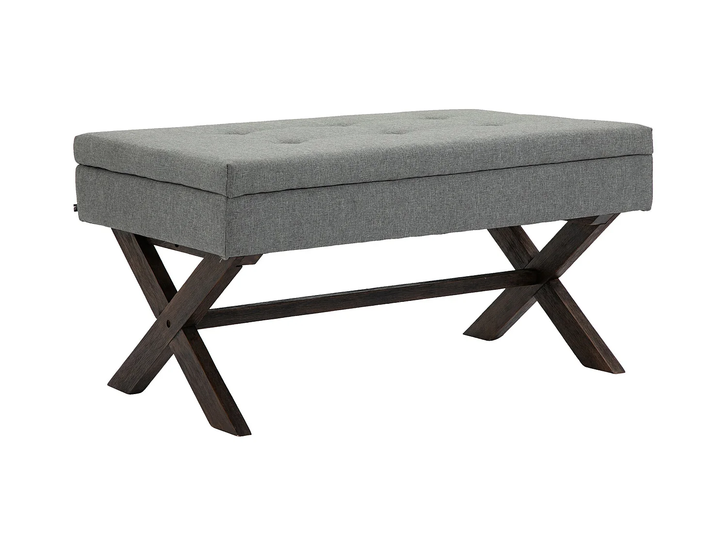 Banquette bout de lit tissu grise 98 x 57 x 51 cm 10_0003656