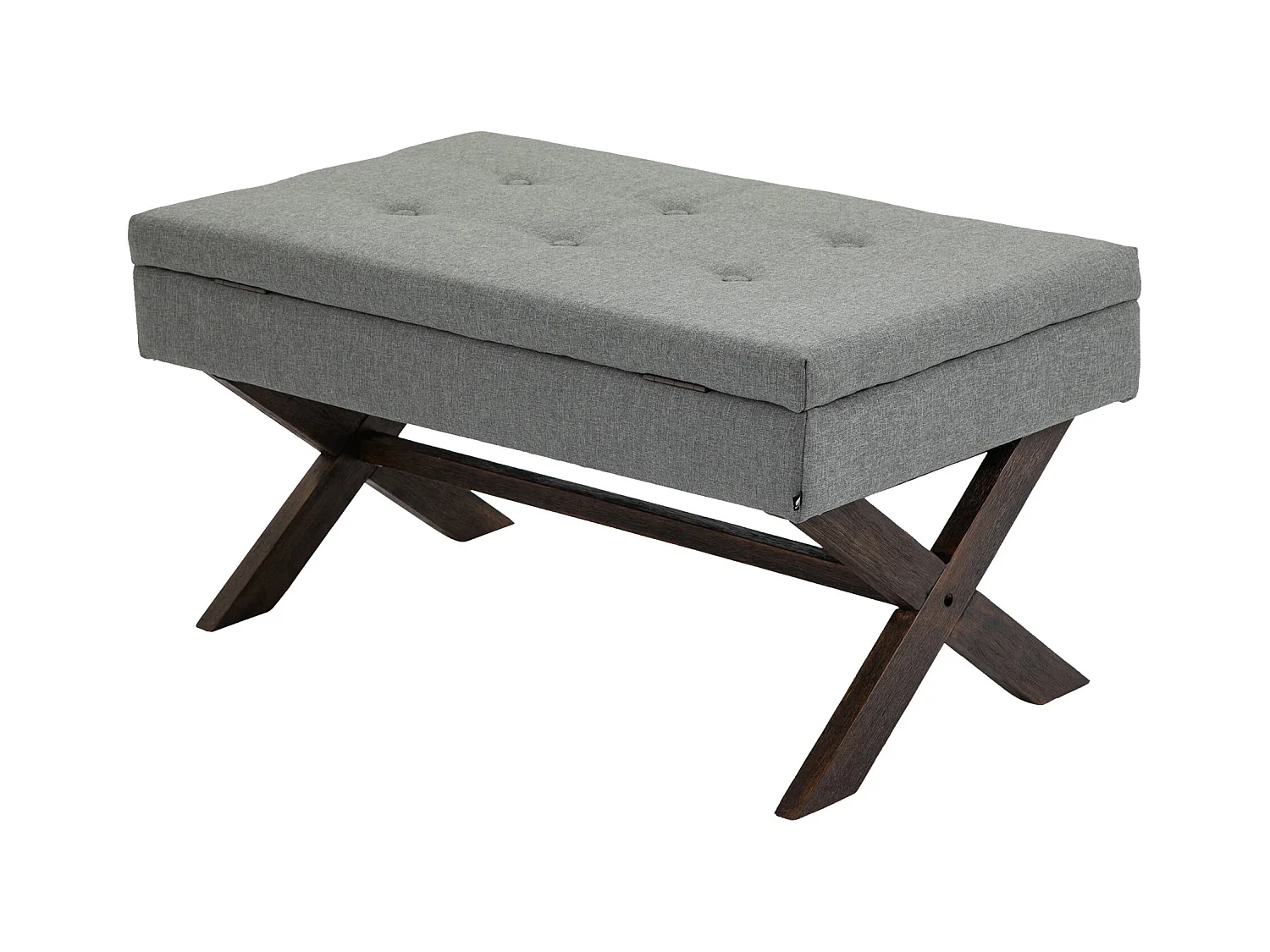 Banquette bout de lit tissu grise 98 x 57 x 51 cm 10_0003656