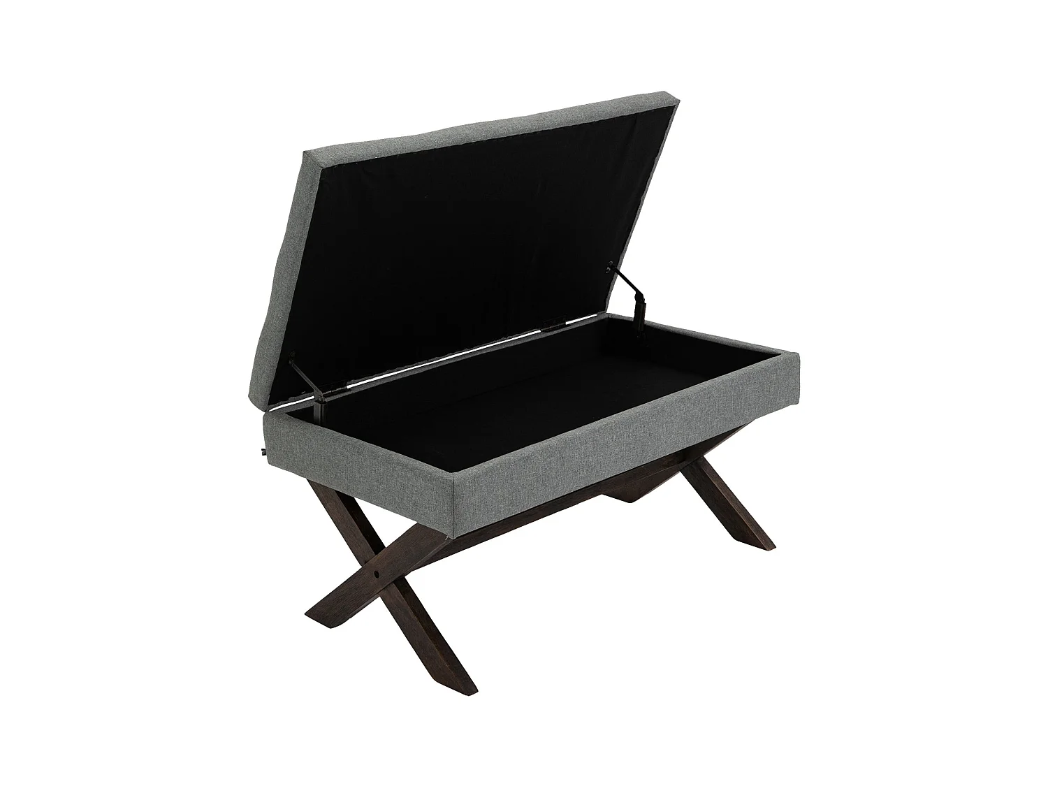 Banquette bout de lit tissu grise 98 x 57 x 51 cm 10_0003656