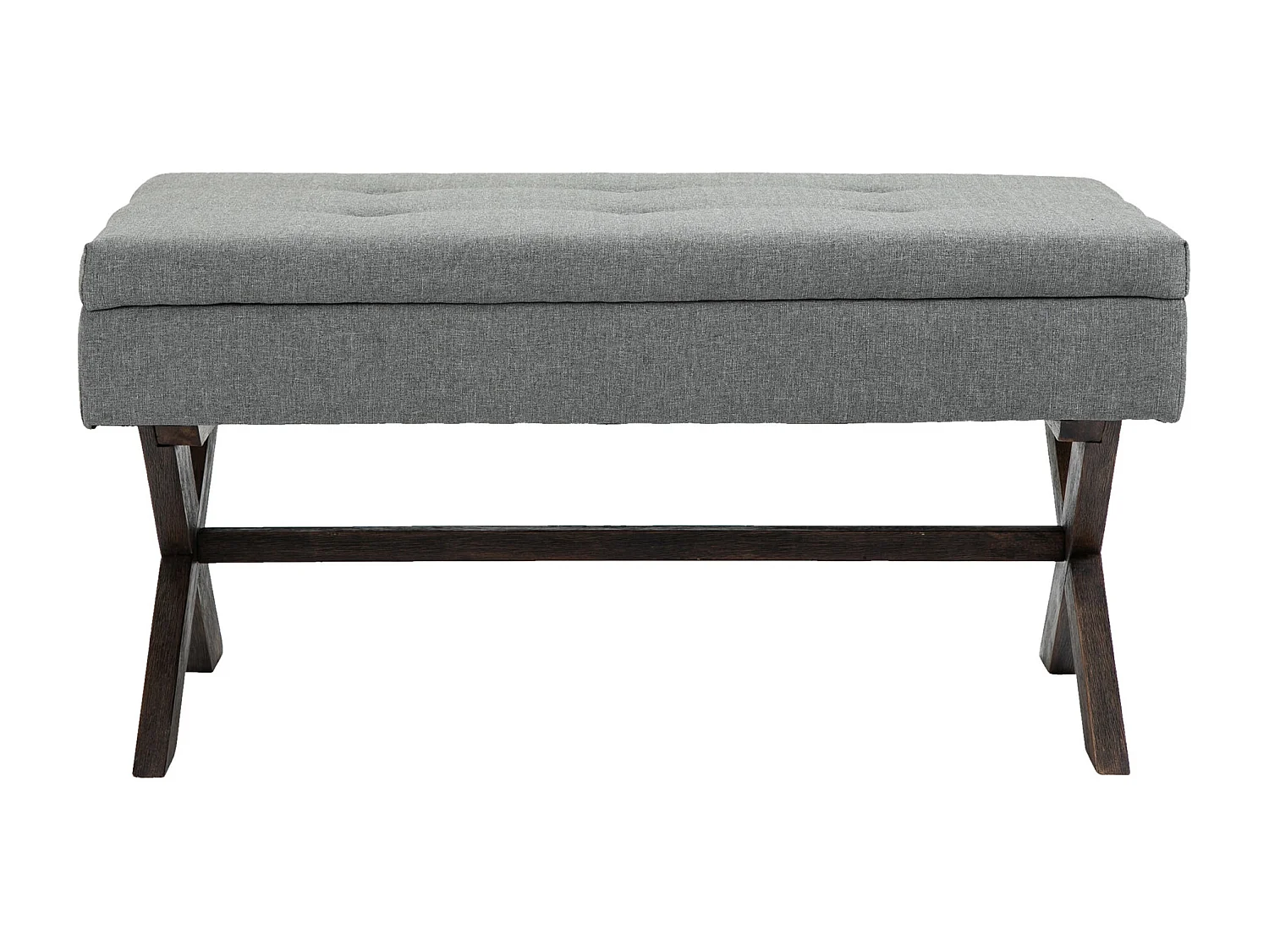 Banquette bout de lit tissu grise 98 x 57 x 51 cm 10_0003656