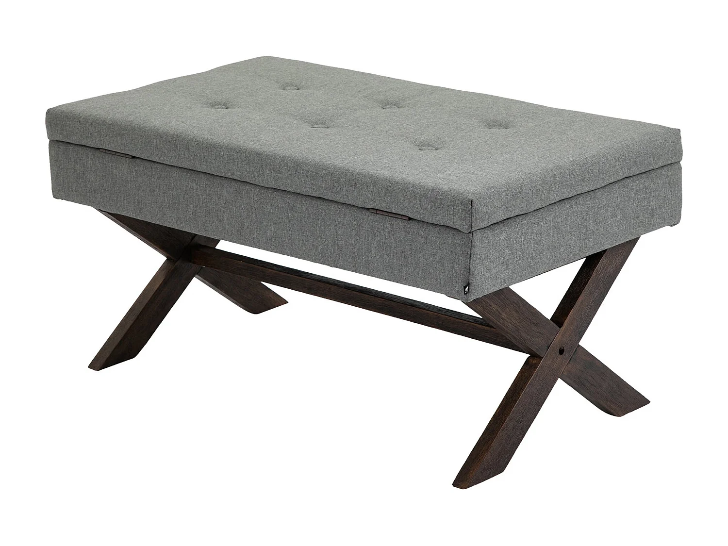 Banquette bout de lit tissu grise 98 x 57 x 51 cm 10_0003656