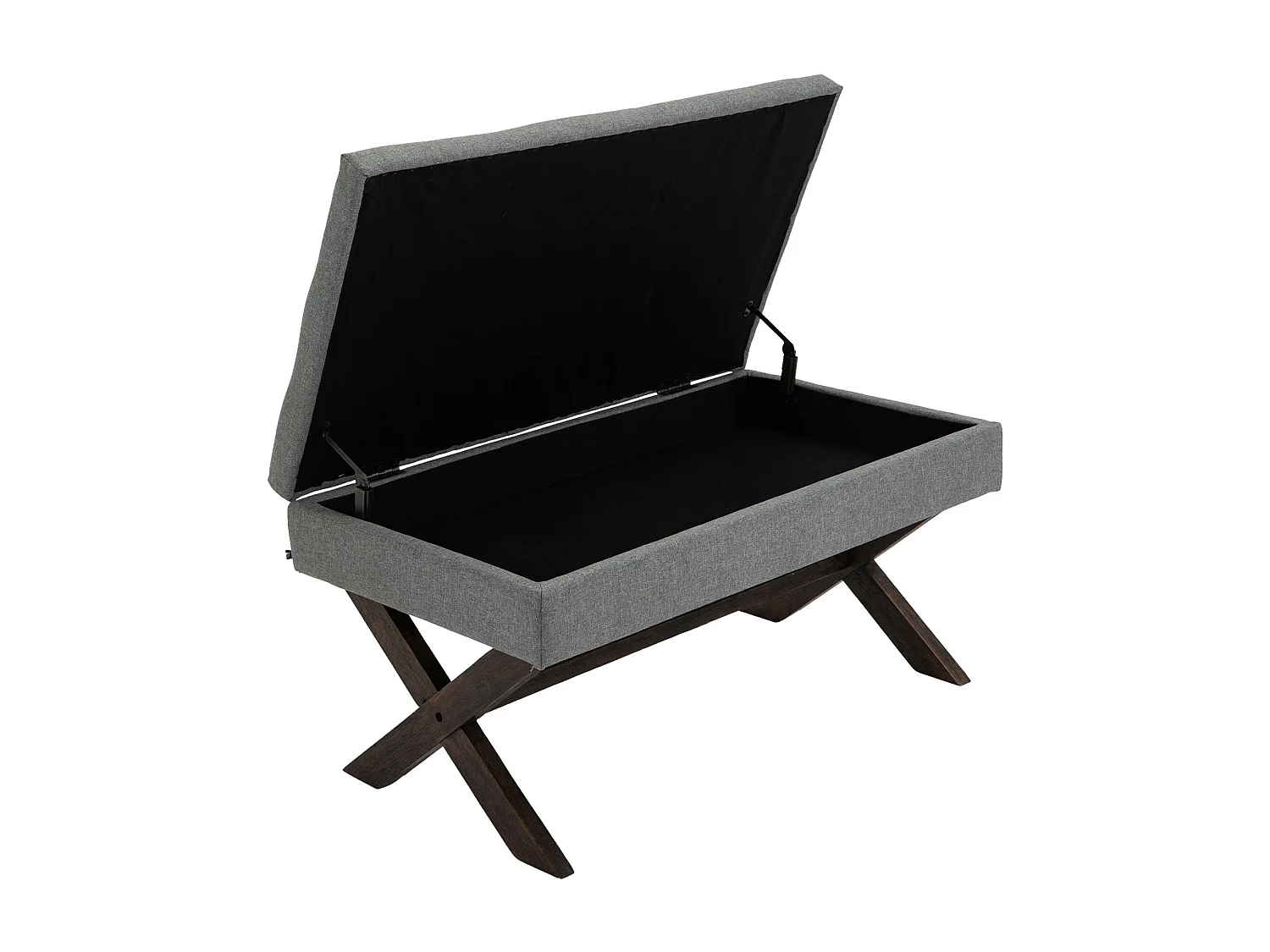 Banquette bout de lit tissu grise 98 x 57 x 51 cm 10_0003656