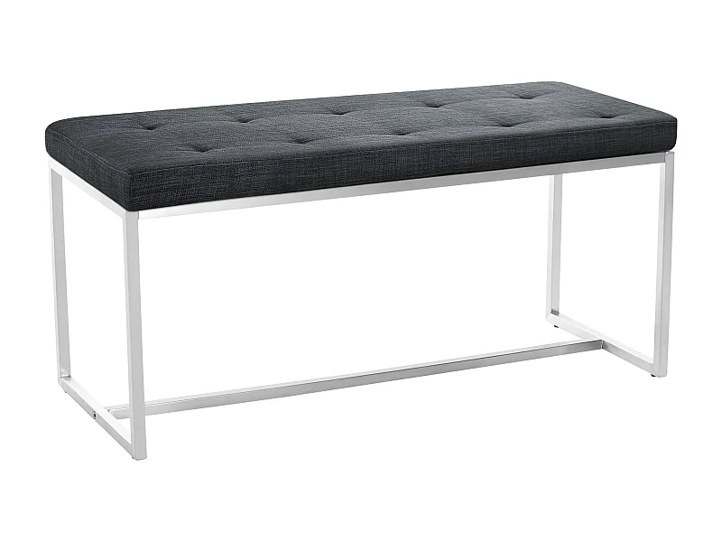 Banc banquette en tissu gris argenté 100 x 40 x 48 cm 10_0005505