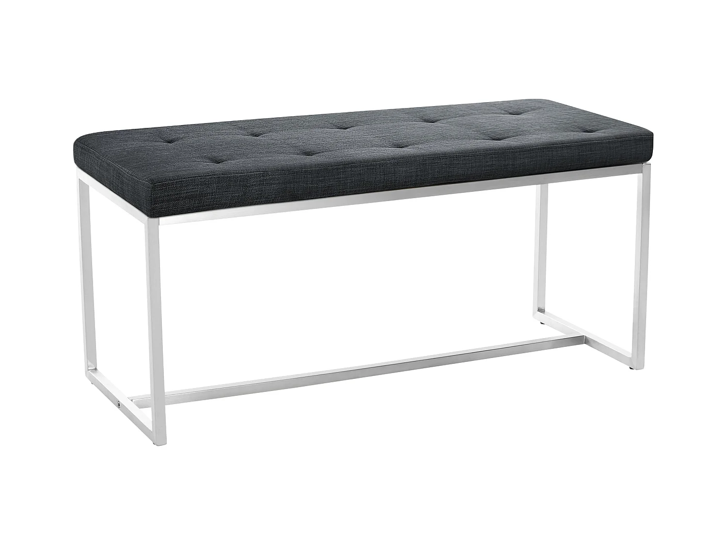 Banc banquette en tissu gris argenté 100 x 40 x 48 cm 10_0005505