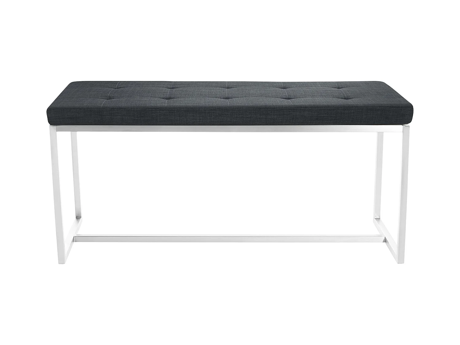 Banc banquette en tissu gris argenté 100 x 40 x 48 cm 10_0005505
