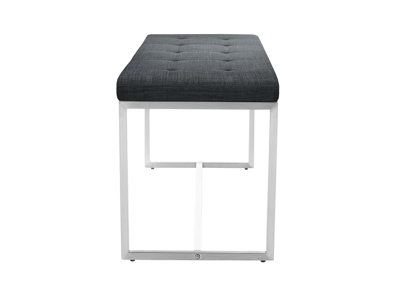 Banc banquette en tissu gris argenté 100 x 40 x 48 cm 10_0005505