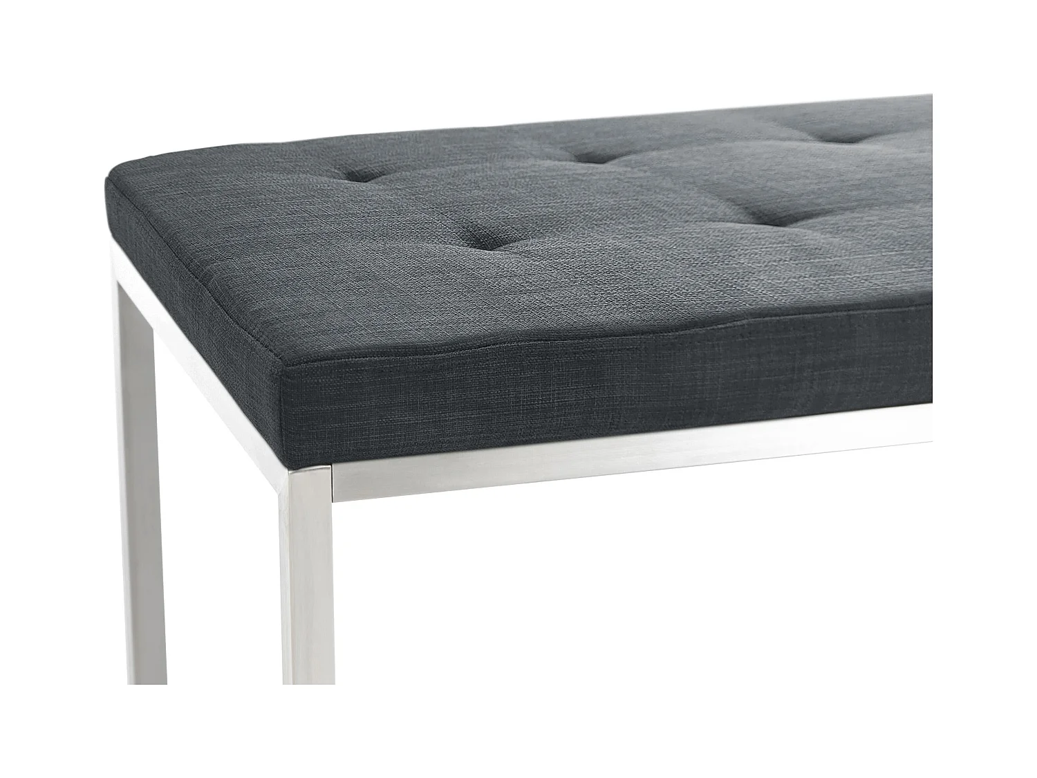 Banc banquette en tissu gris argenté 100 x 40 x 48 cm 10_0005505