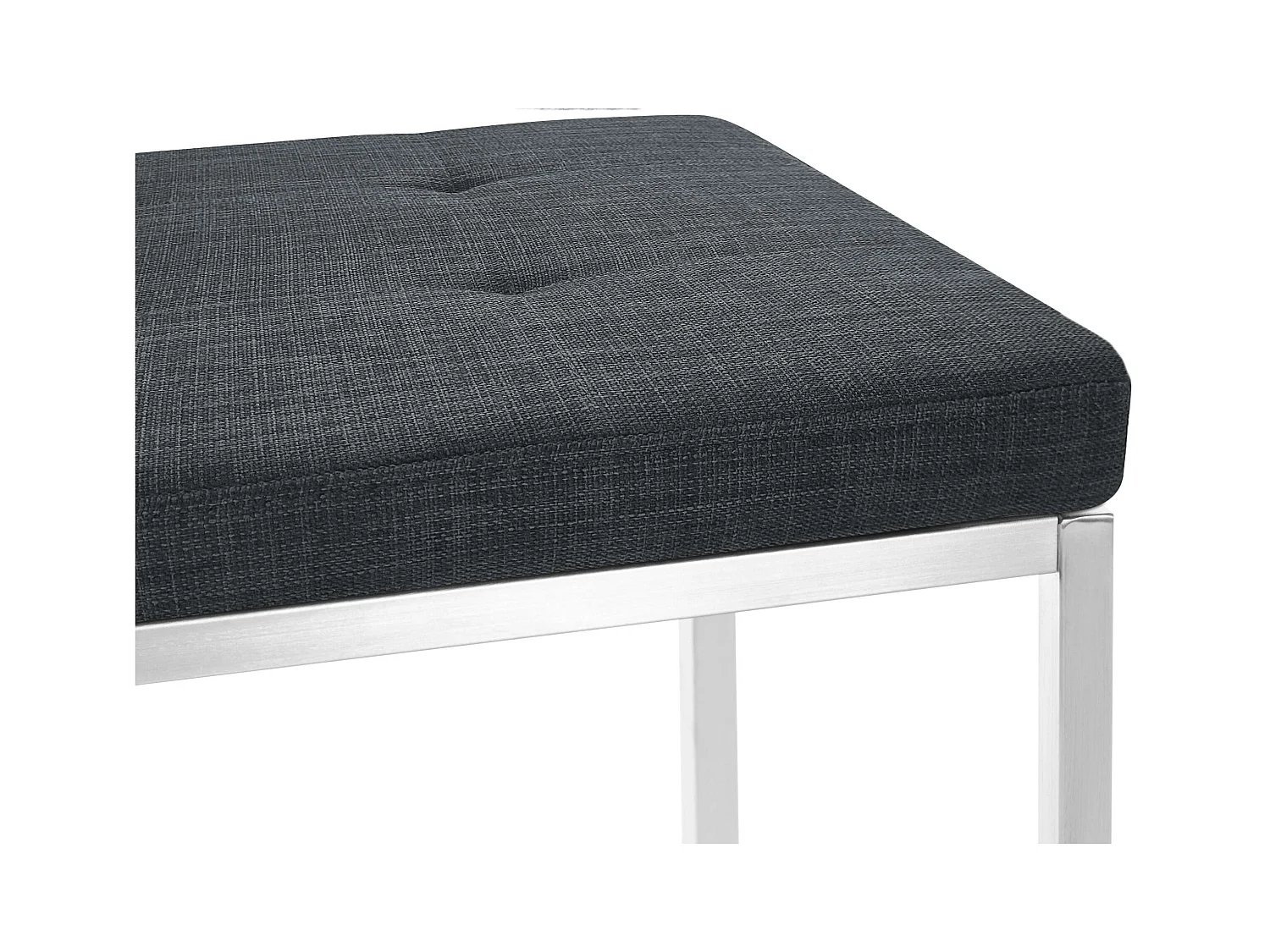 Banc banquette en tissu gris argenté 100 x 40 x 48 cm 10_0005505