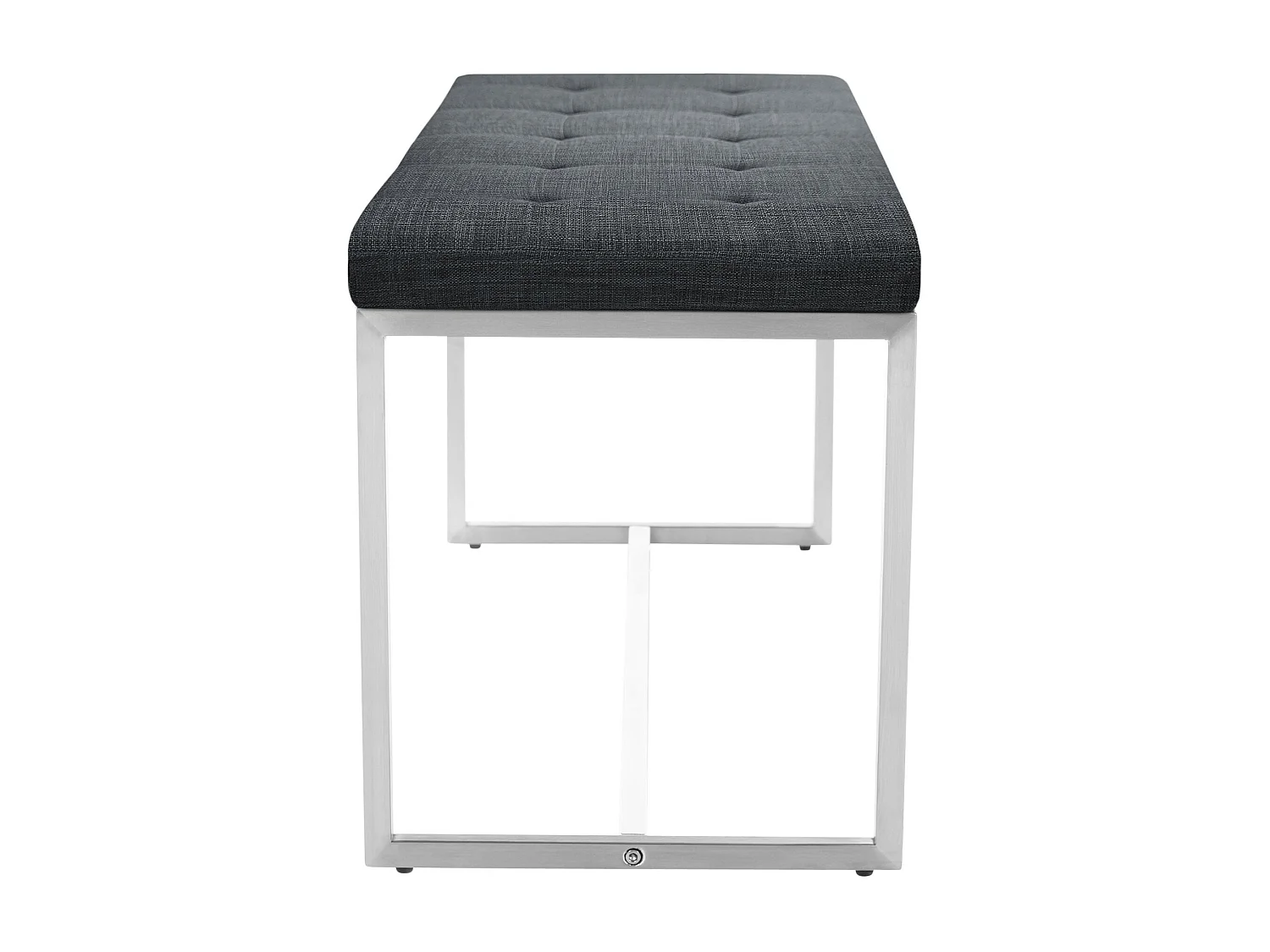 Banc banquette en tissu gris argenté 100 x 40 x 48 cm 10_0005505