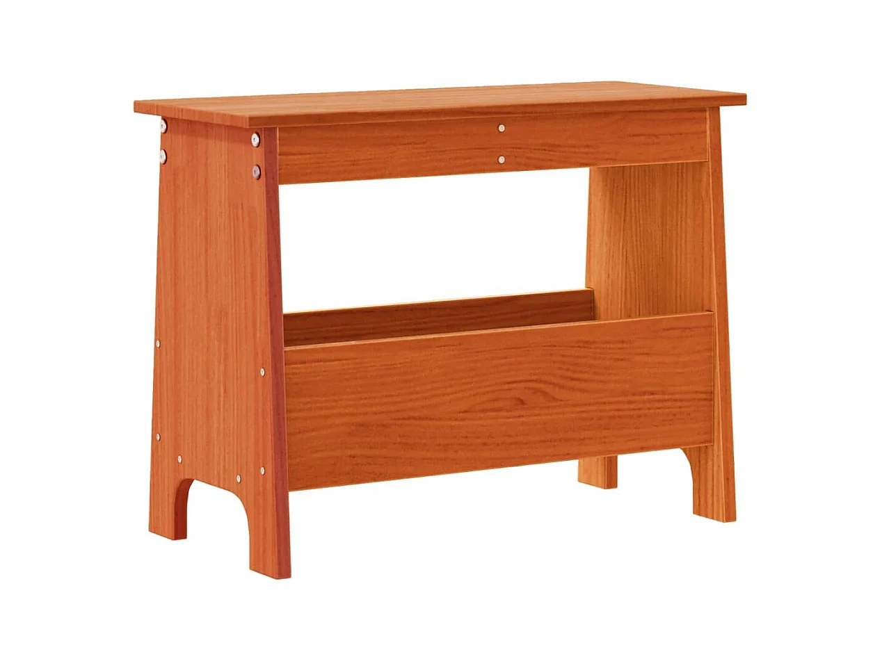 Banc tabouret d'entrée cire bois marron 60 x 28 x 45 cm DEC024705