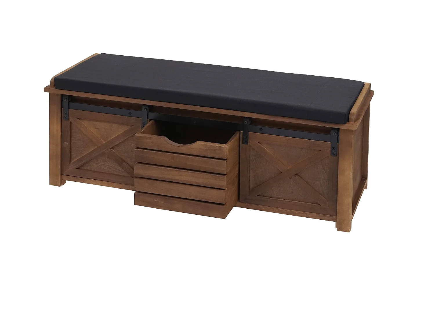 Banc avec compartiments de bois marron 102 x 33 x 43 cm 04_0001093