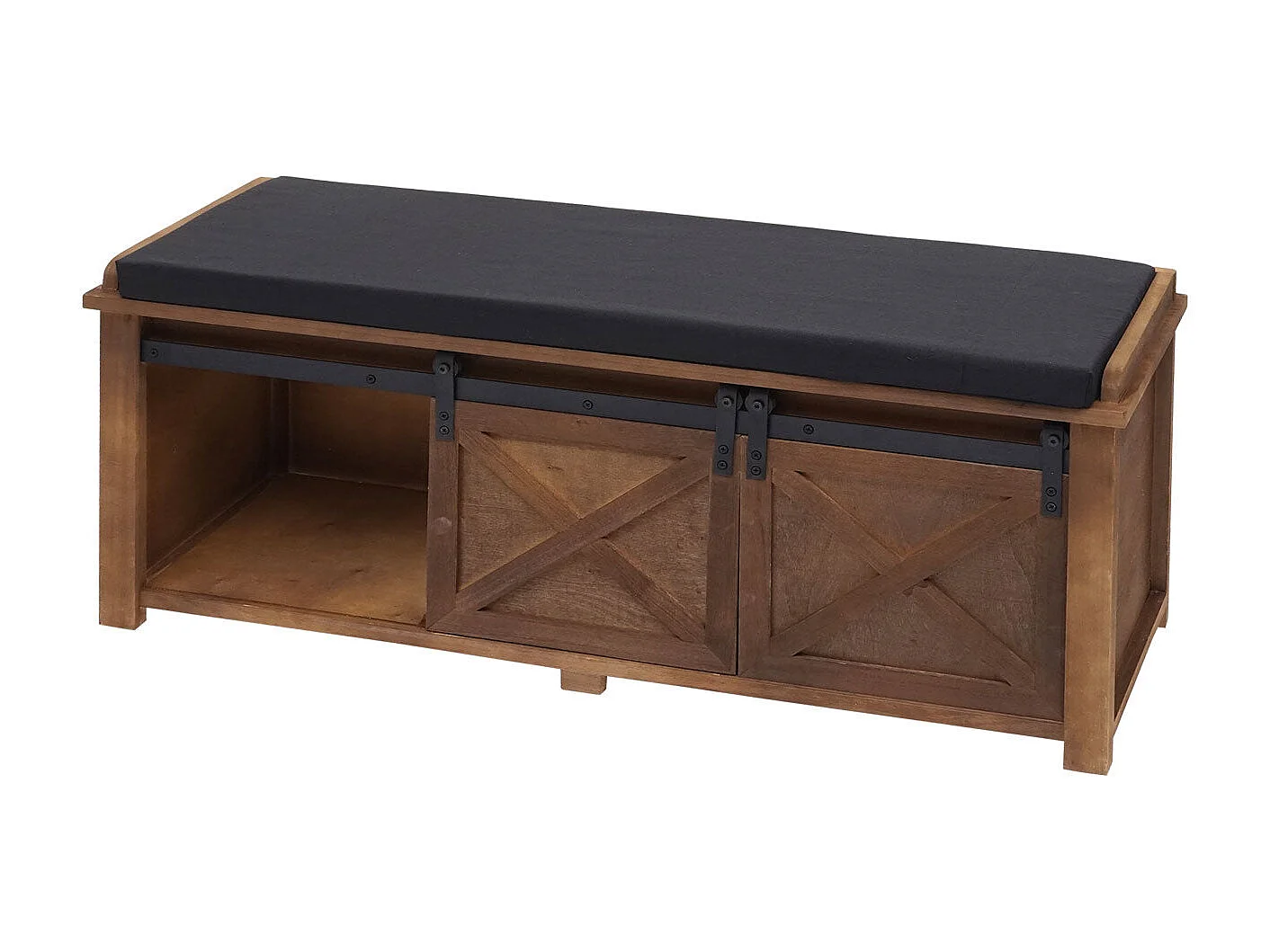 Banc avec compartiments de bois marron 102 x 33 x 43 cm 04_0001093