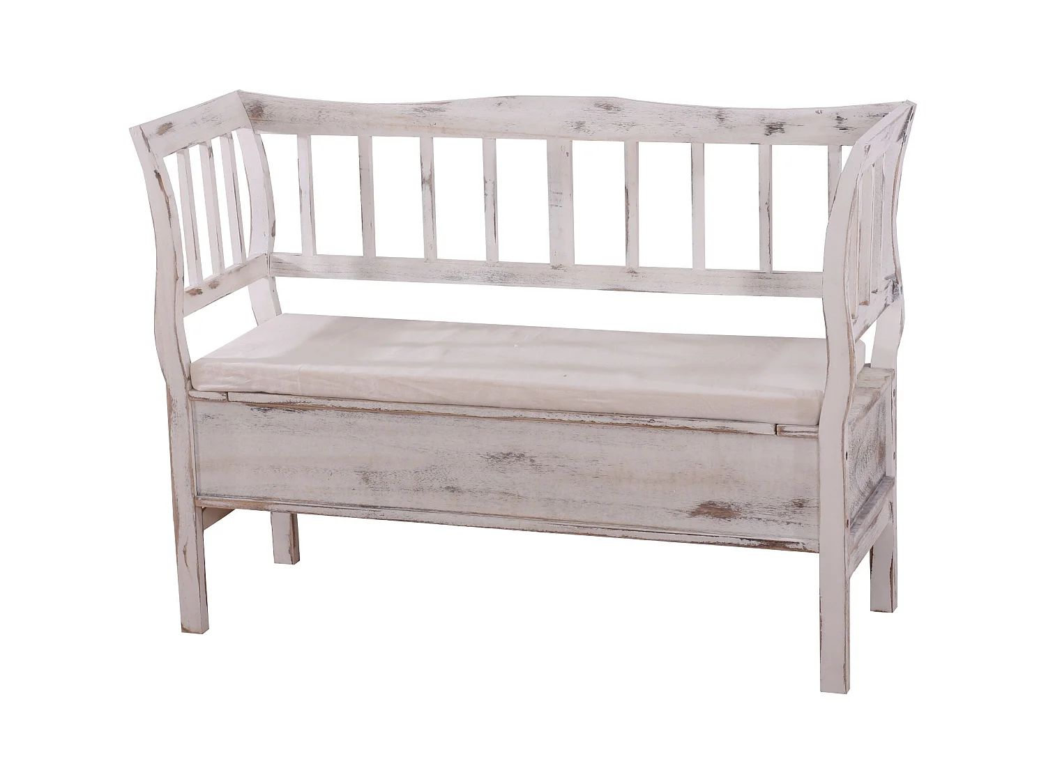 Banc style vintage avec bois blanche 119 x 40 x 85 cm 04_0001171